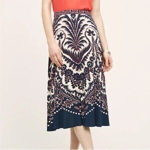 Anthropologie Plenty by Tracy Reese Peyton Ikat Midi Skirt S EUC